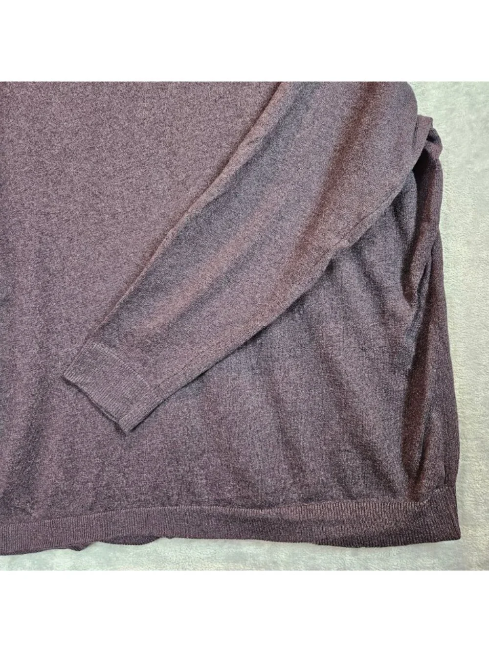Eddie Bauer Mens Cotton Cashmere V-Neck Sweater XL Purple Long Sleeve Career